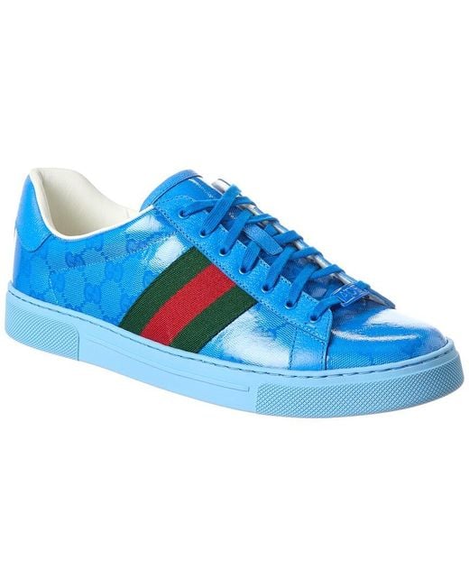 Gucci Blue Ace GG Crystal Canvas Sneaker for men