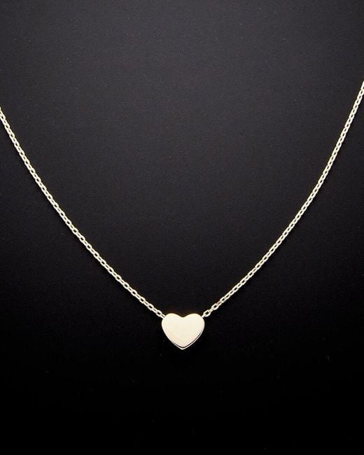 Italian Gold Black 14k Petite Heart Necklace
