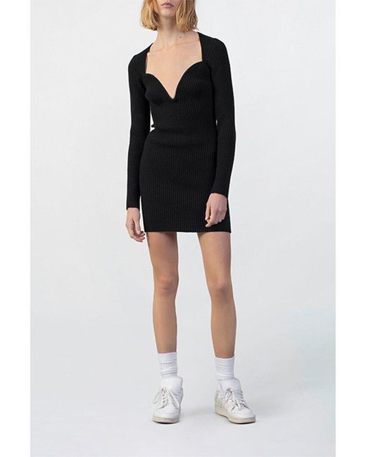 GAUGE81 Black Mija Wool-blend Mini Dress