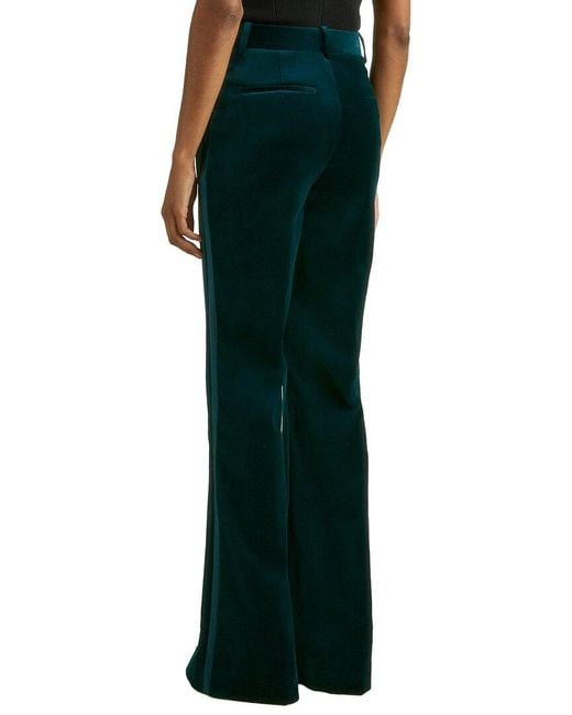 Reiss Green Parisa Velvet Flare Trouser