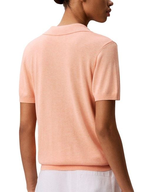 Calvin Klein Pink Fine Gauge Polo Shirt