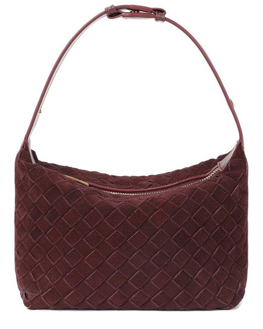 Tiffany & Fred Paris Women's Purple Mini Woven Suede Shoulder Bag