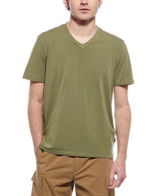 7 For All Mankind Green V-Neck T-Shirt for men