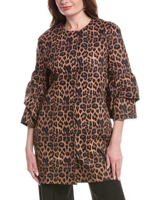 NVLT Brown Tulip Sleeve Leopard Jacket