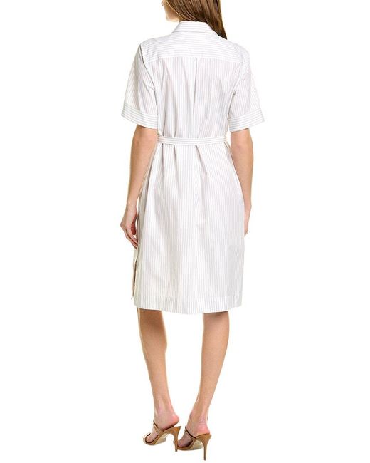 Pink Tartan White Pinstripe Shirtdress