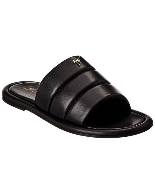 Giuseppe Zanotti Black Kanot Leather Sandal for men
