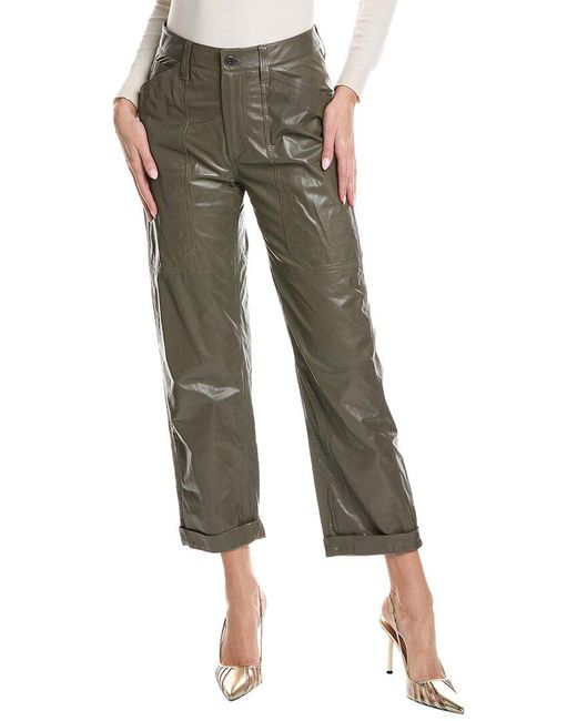 Brunello Cucinelli Green Leather Pant