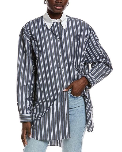 Sandro Blue Mini Shirtdress