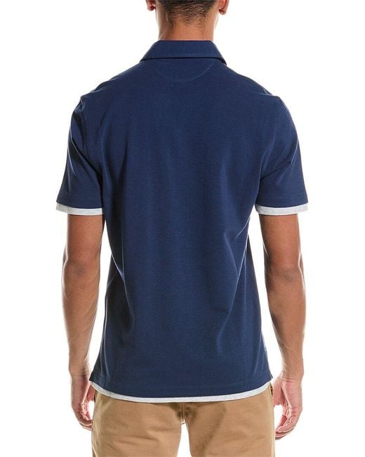 Brunello Cucinelli Blue Slim Fit Polo Shirt for men