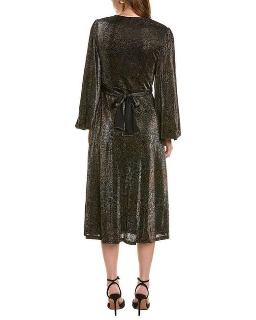 Traffic People Green Faltering Midi Dress