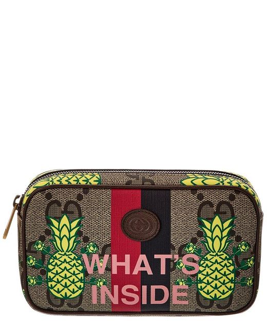 Gucci Green Gg Canvas & Leather Pouch for men