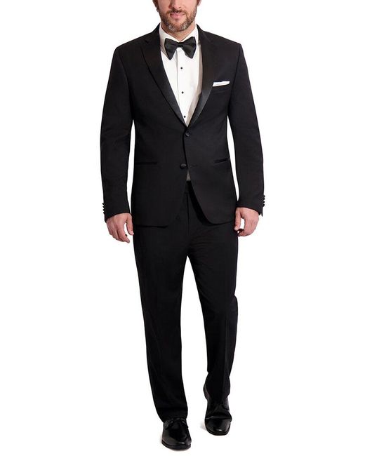Ike Behar Black Slim Fit Wool-blend Tuxedo for men