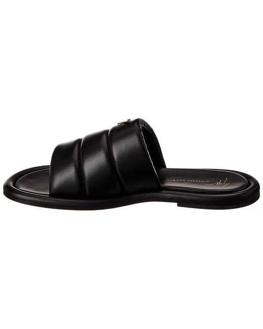 Giuseppe Zanotti Black Kanot Leather Sandal for men