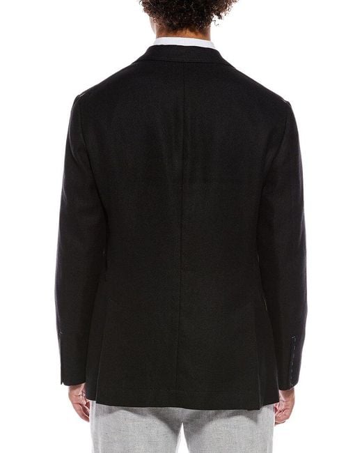 Brunello Cucinelli Black Linen & Wool-Blend Blazer for men