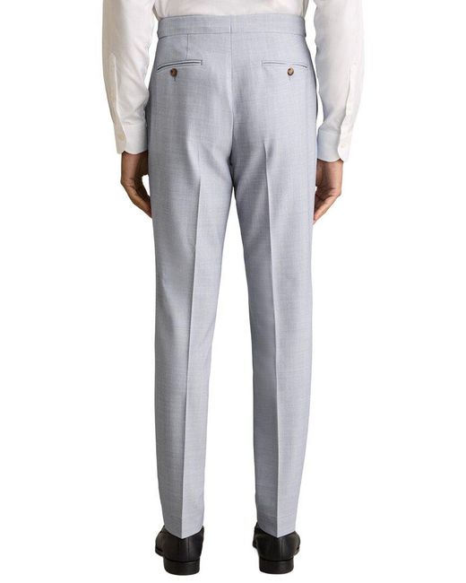 Reiss Gray Belmont Textured Mixer Wool-Blend Trouser for men