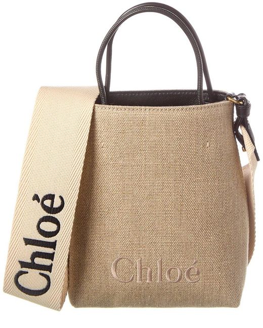 Chloé Beige Linen Tote Bag
