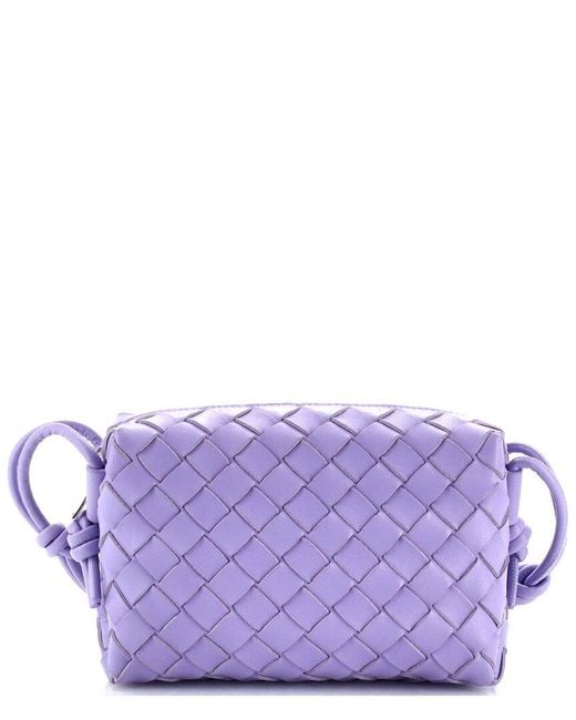 Bottega Veneta Purple Loop Crossbody Bag Intrecciato Nappa Mini (authentic Pre-loved)