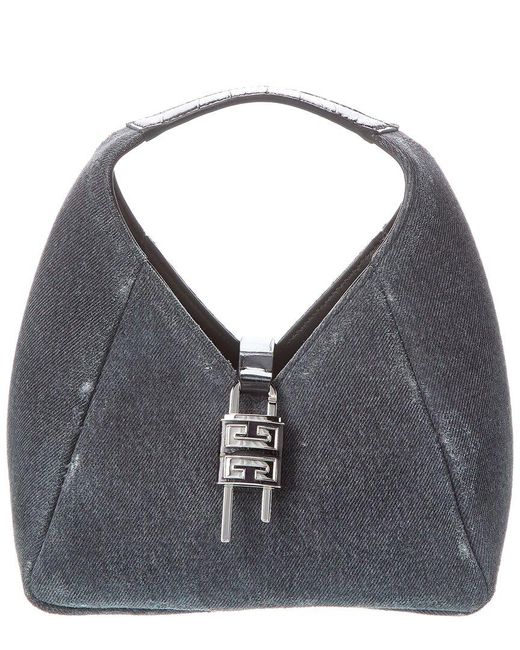 Givenchy Gray G-lock Mini Denim Hobo Bag