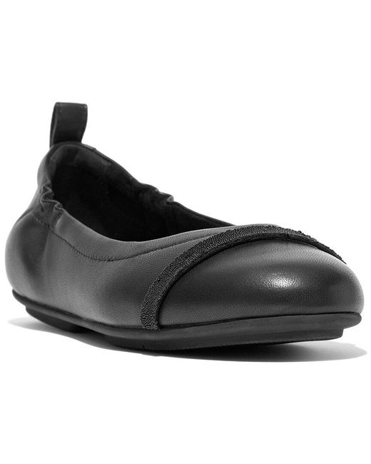 Fitflop Black Allegro Leather Ballet Flat