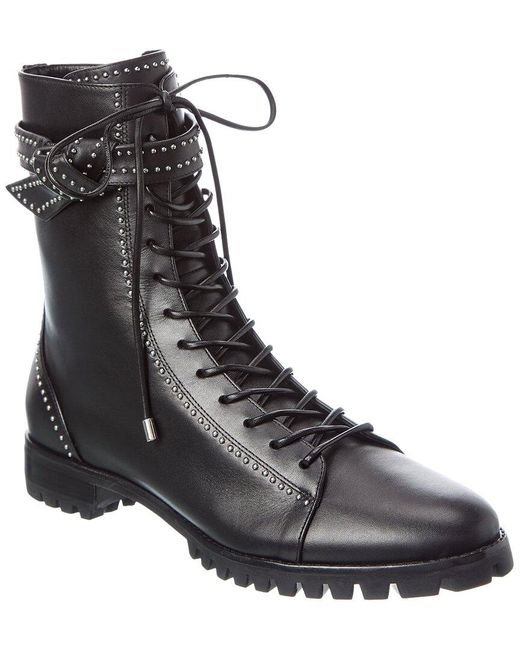 Alexandre Birman Black Evelyn Studs Leather Boot