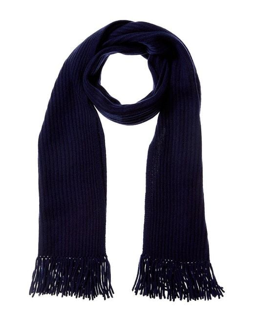 Hannah Rose Blue Hadley Shaker Fringe Cashmere Scarf