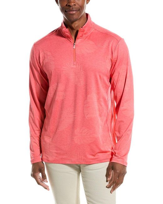 Tommy Bahama Pink Delray Frond 1/2-zip Pullover for men