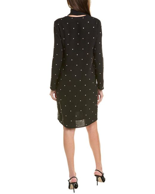 St. John Black Silk Shirt Dress