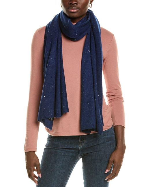 Sofiacashmere Blue Sofiacashmere Lightweight Cashmere-Blend Scarf