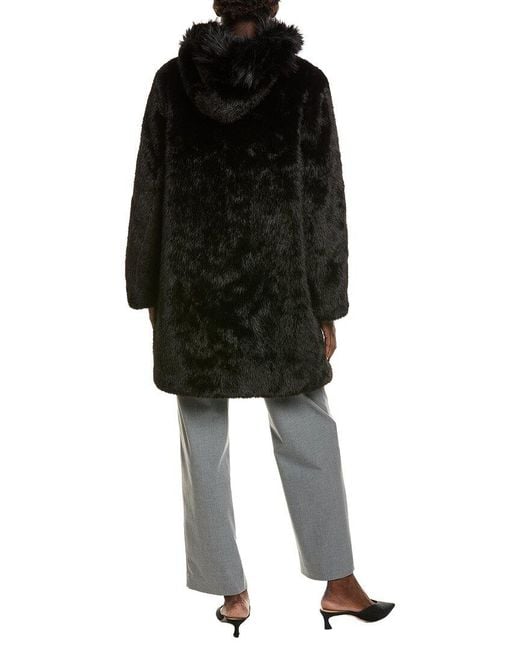 Marc Cain Black Faux Fur Coat