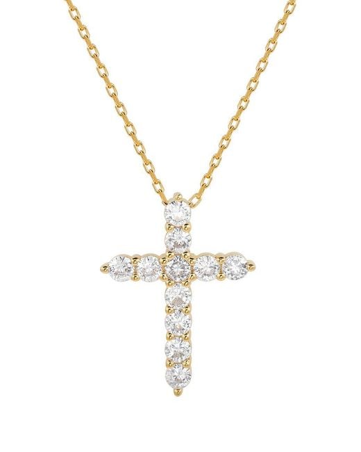 Suzy Levian CZ Jewelry Metallic Suzy Levian Silver Cz Cross Pendant