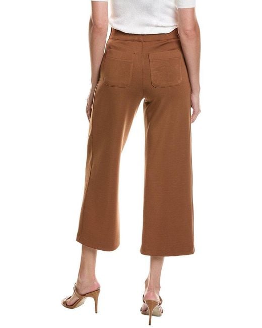 Tahari Brown Cropped Wide Leg Pant