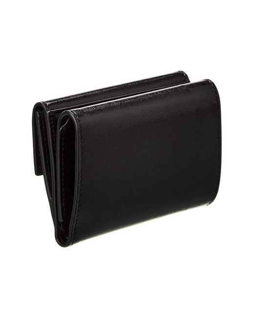 Jil Sander Black Logo Mini Leather French Wallet