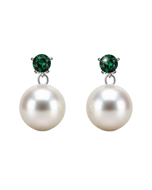 Liv Oliver White 18k Plated Quartz 10-35mm Pearl Drop Earrings