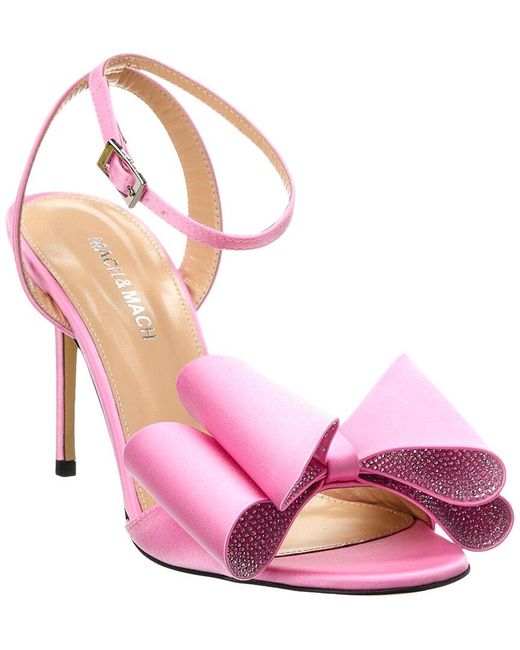 Mach & Mach Pink Le Cadeau 95 Satin Sandal
