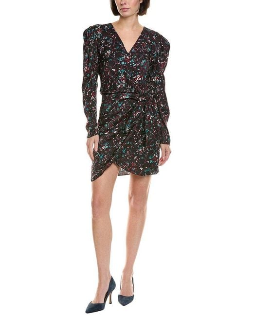Isabel Marant Black Isabel Marant Etoile Baikal Silk-Trim Wrap Dress