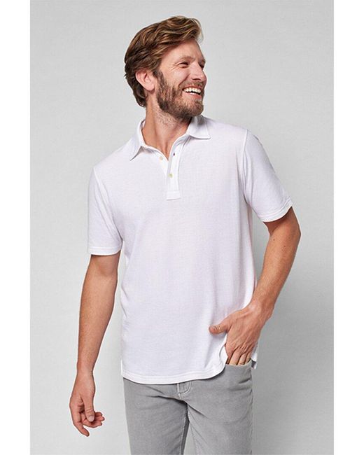 Faherty Brand White Cloud Polo Shirt for men