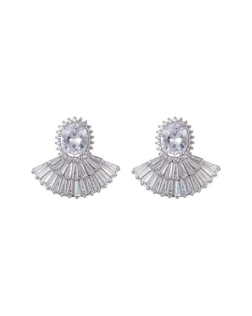 Eye Candy LA White Cindy Cz Crystal Drop Earring