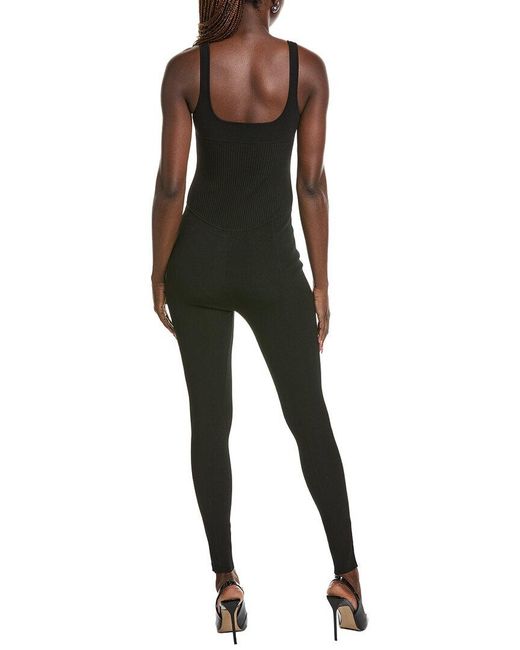 Paris Georgia Black Ribbed Bustier Catsuit