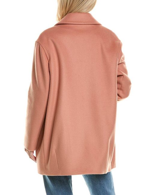 Cinzia Rocca Pink Short Wool & Cashmere-blend Coat