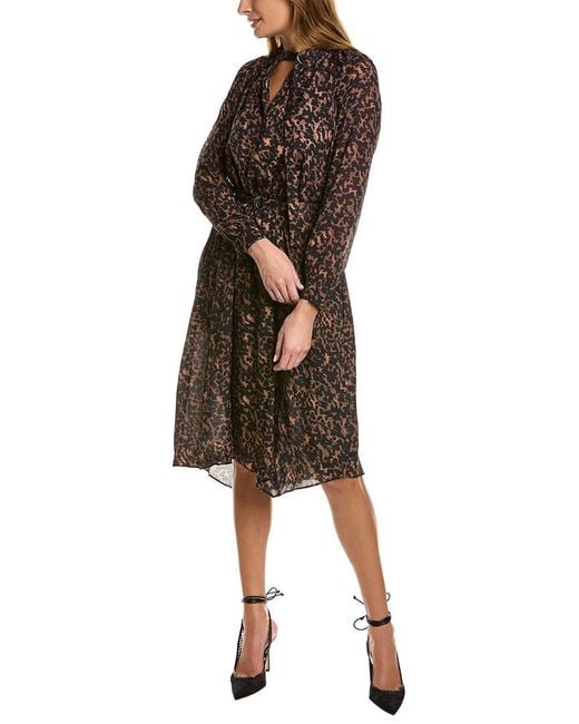 AllSaints Brown Nina Torto Linen-Blend Maxi Dress