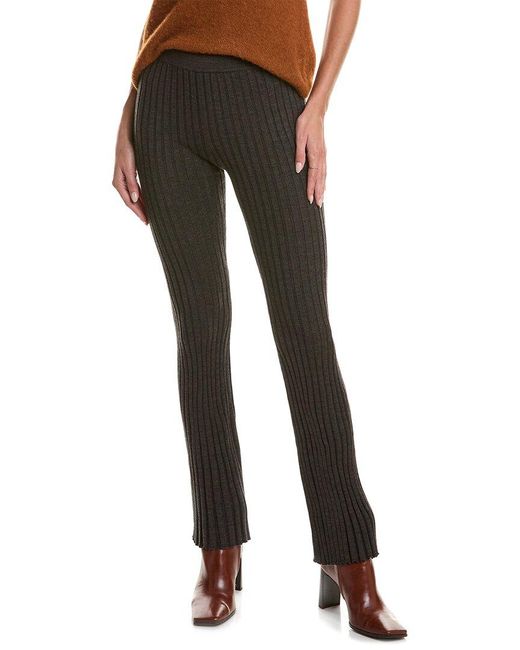 Sandro Black Rib Wool-blend Pant