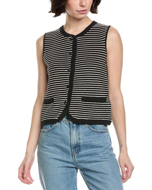 Rag & Bone Black Vivi Stripe Vest