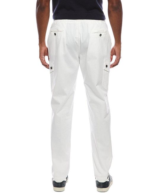 Isaia White Cargo Trouser for men