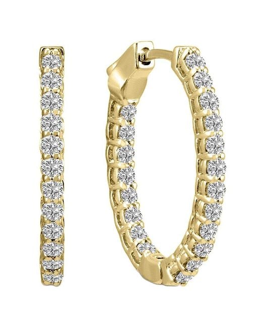 Lab Grown Diamonds Metallic 14k 1.00 Ct. Tw. Lab Grown Diamond Hoops