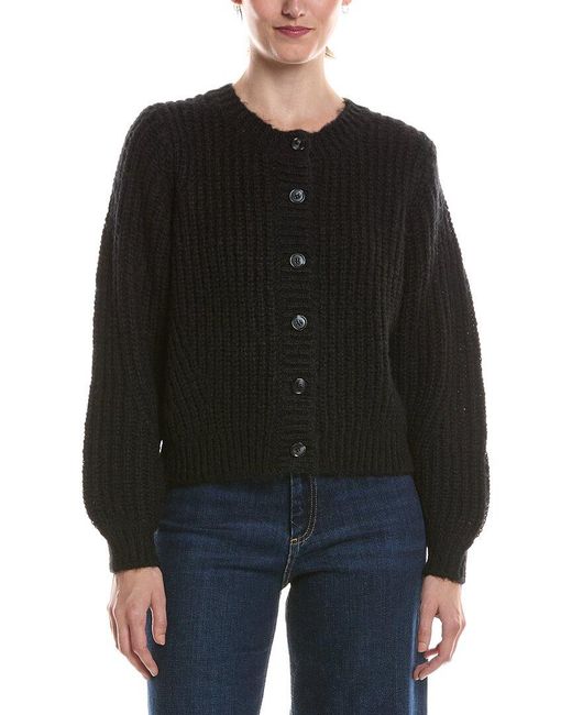Michael Stars Black Lumi Crewneck Cardigan