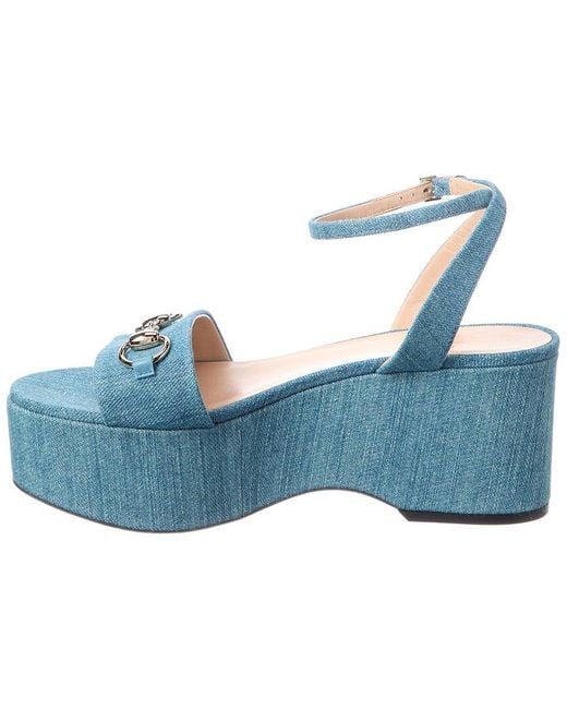 Gucci Blue Gg Platform Sandal