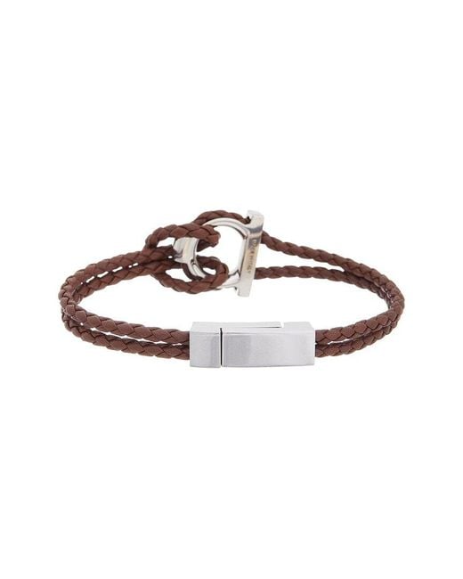 Ferragamo White Gancini Leather Bracelet