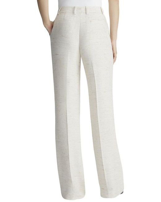 Lafayette 148 New York Gray Gates Linen-Blend Full Leg Pant