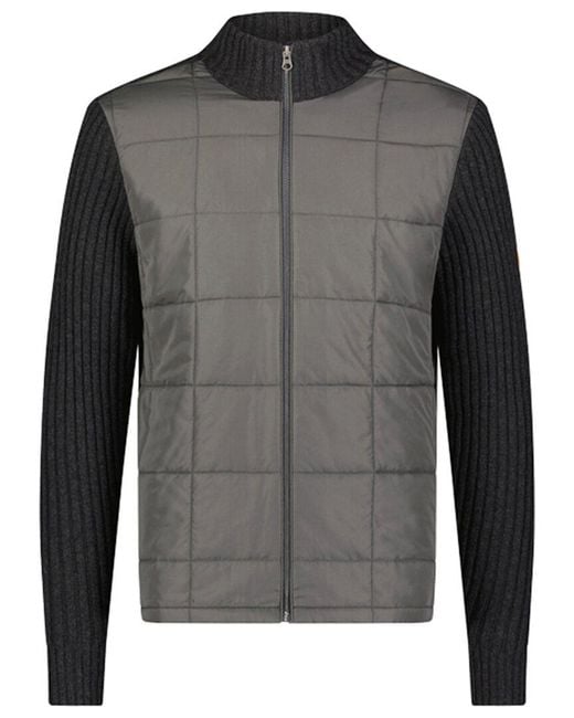 Swims Gray Ramberg Full Zip Quilted Wool-blend Sweater Jacket for men