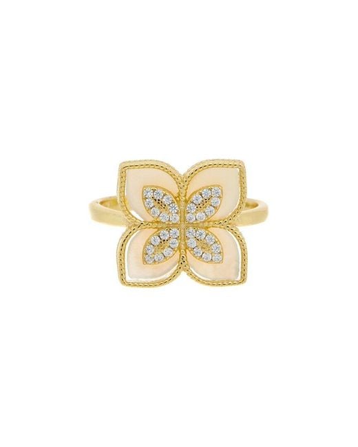 Meshmerise White 18K Over Pearl Cz Ring